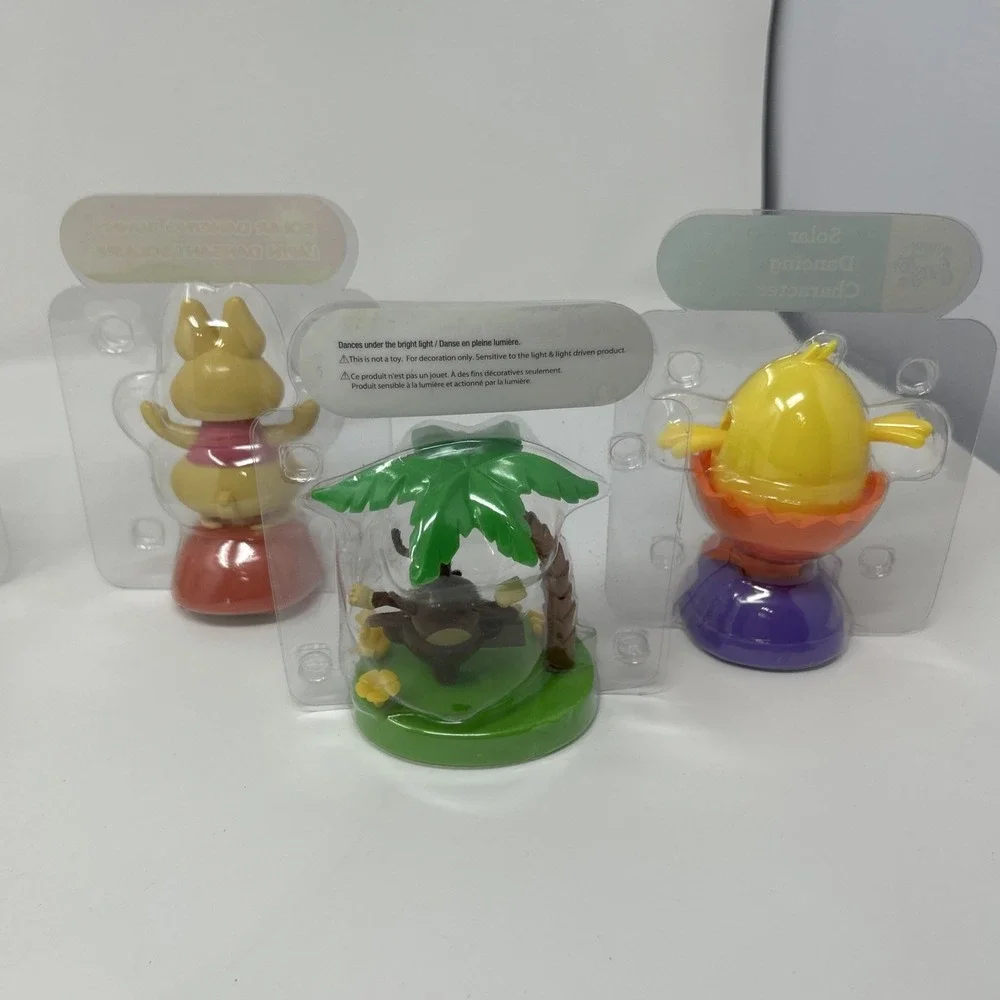 6 NEW Solar Dancing Figurines Spring Summer Themed Bunny, Chicks, Monkey Birds